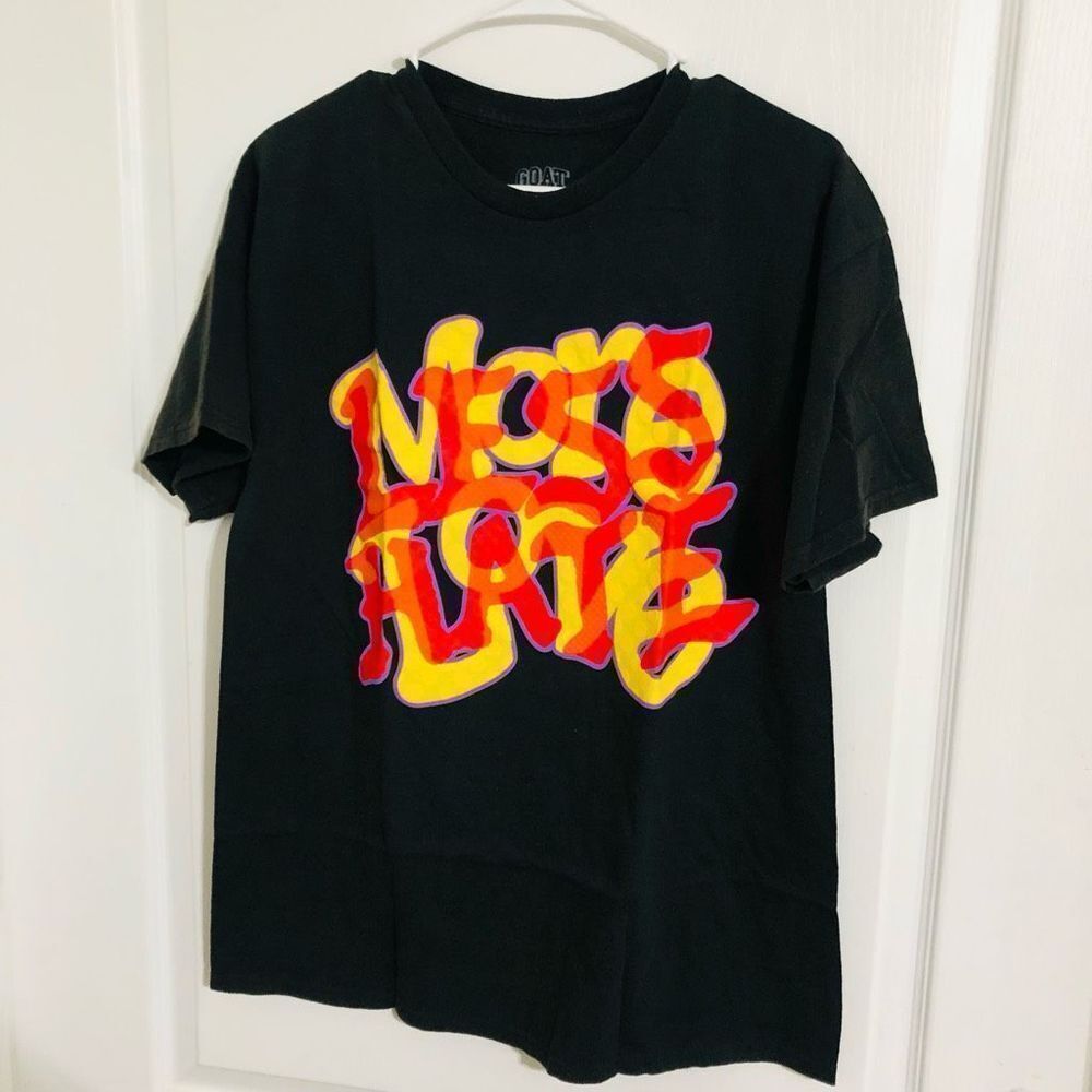 Goat Crew More Love Less Hate‎ Puff Print Short Sleeve T-Shirt Women Size Medium